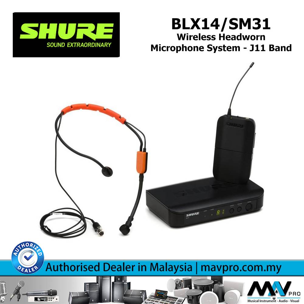 Shure BLX14/SM31 Wireless Fitness Headset Microphone System (SHURE