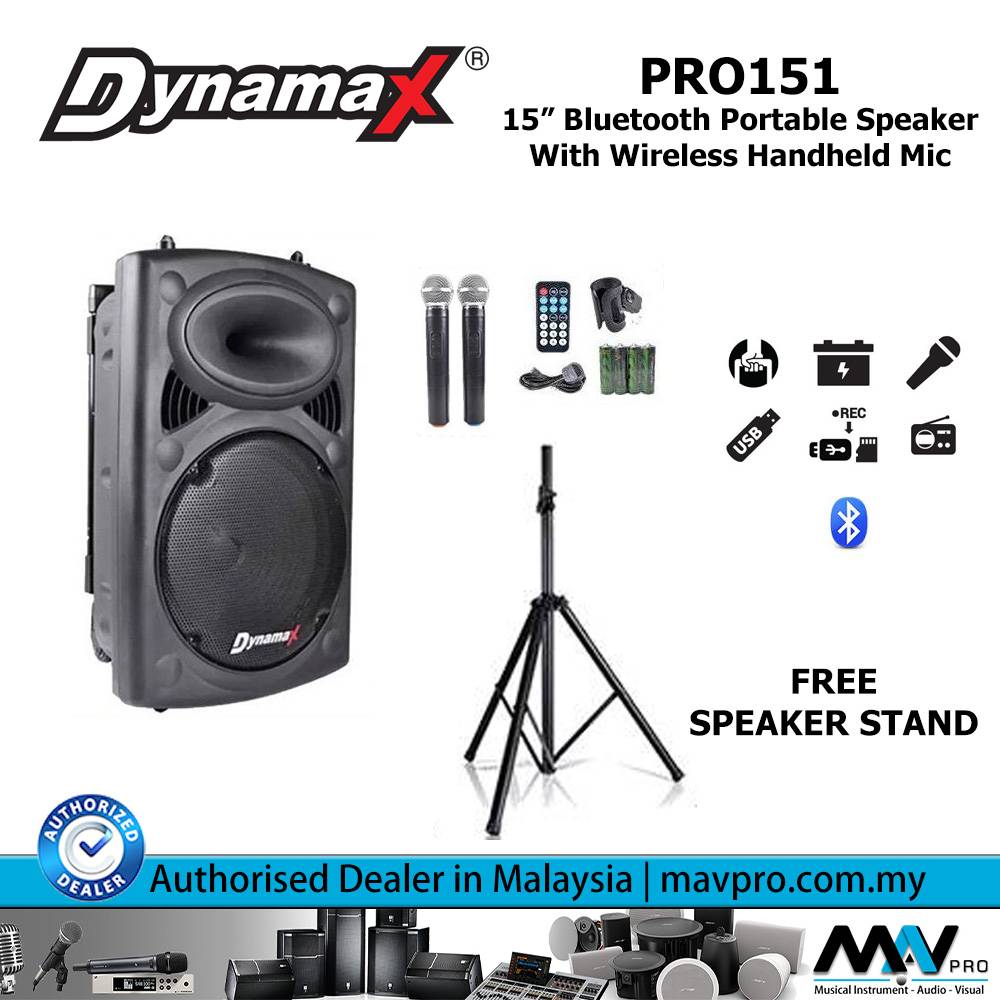 Dynamax Portable Pa System With Mic DYNAMAX PRO151 15 Inch - Main Image