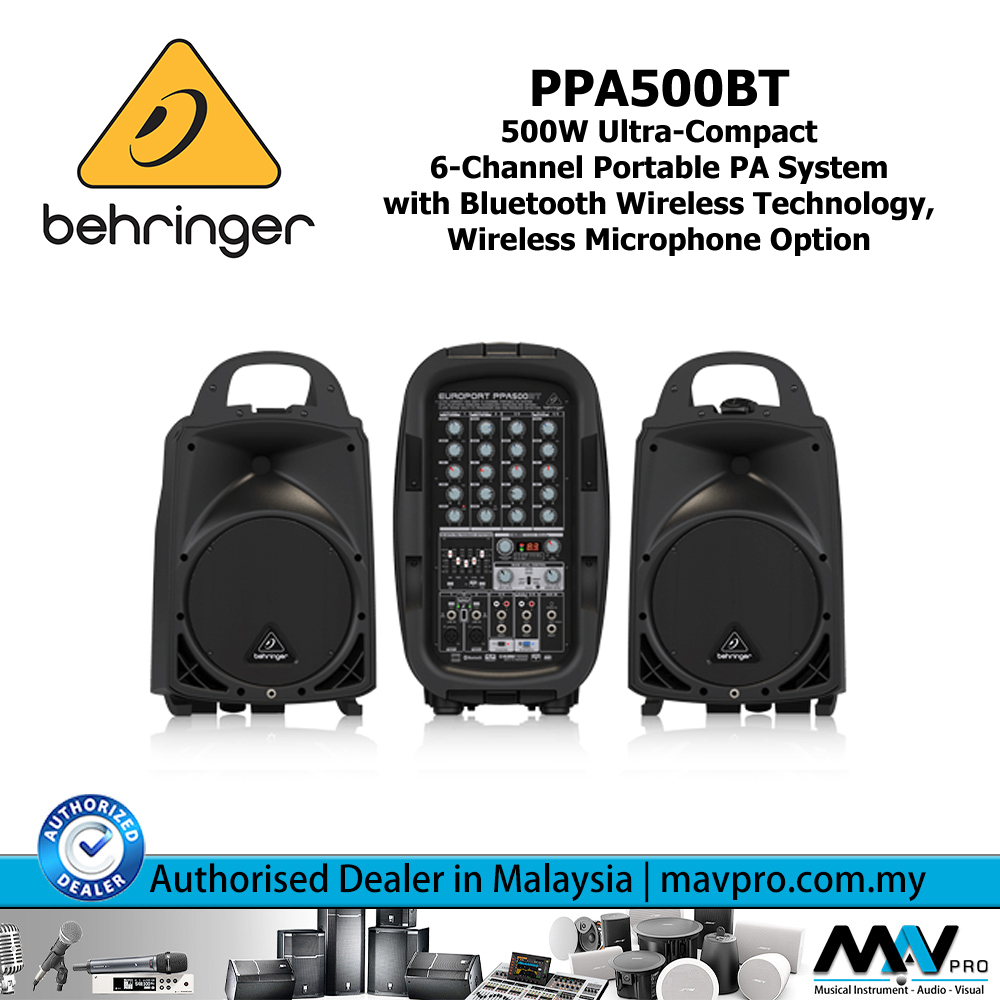 Behringer PPA500BT 500W Ultra-Compact 6-Channel Portable PA System  (PPA500BT)